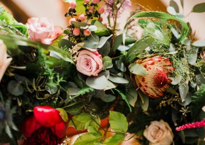 Flower arrangement for tipi wedding, Scarborough, UK