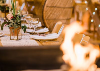 Table setting for tipi wedding, scarborough